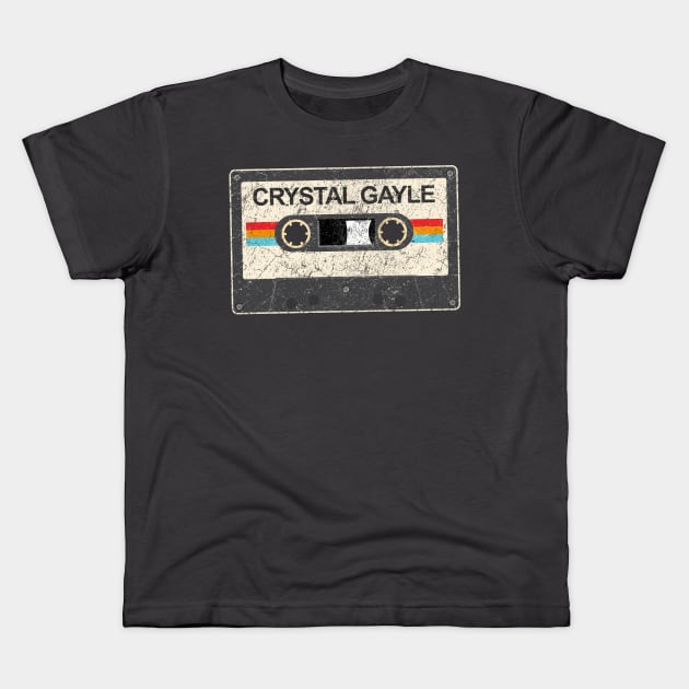 kurniamarga vintage cassette tape Crystal Gayle Kids T-Shirt by kurniamarga.artisticcolorful